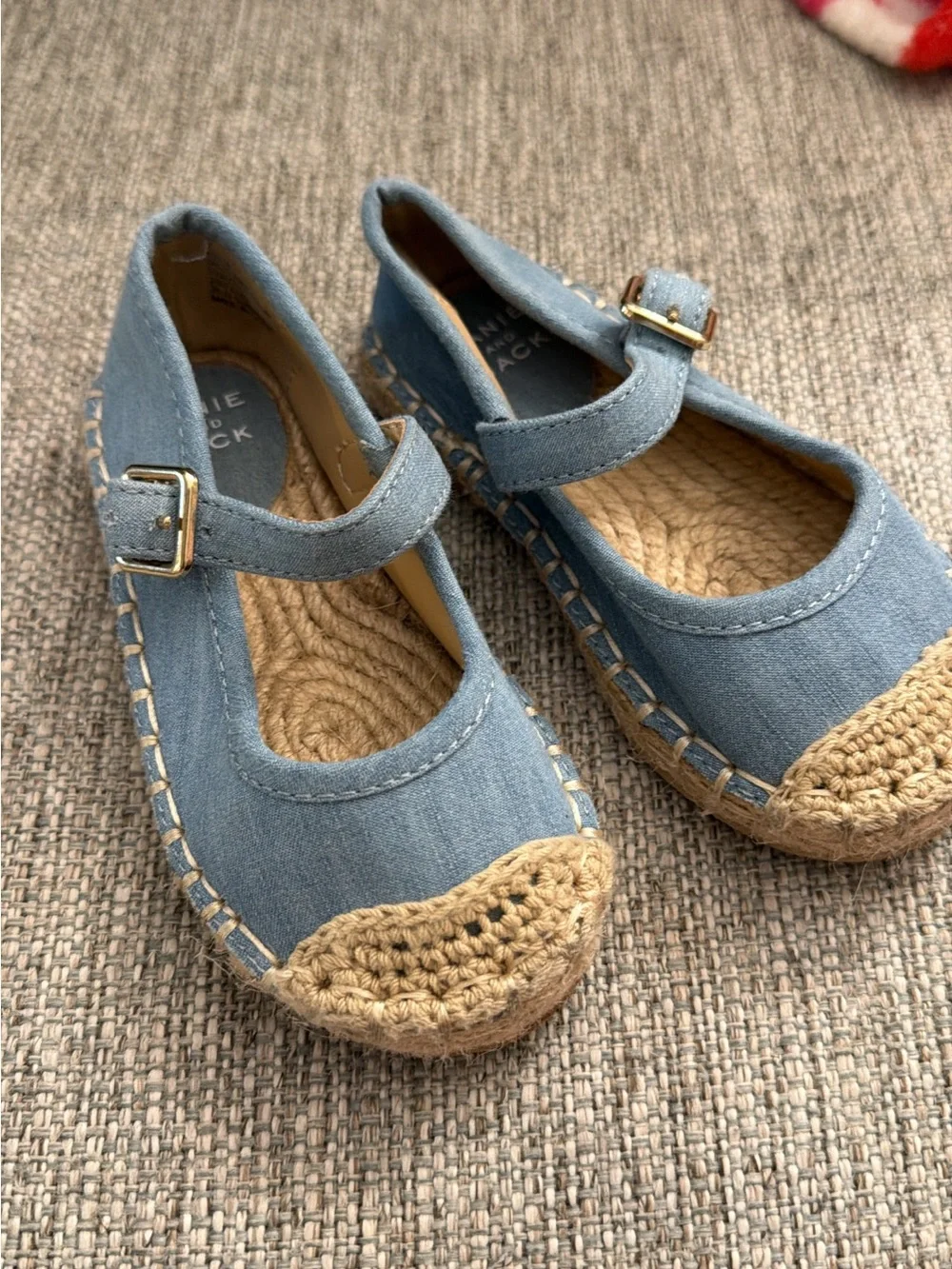 Janie and Jack Light Blue Espadrille Mary Jane Shoes